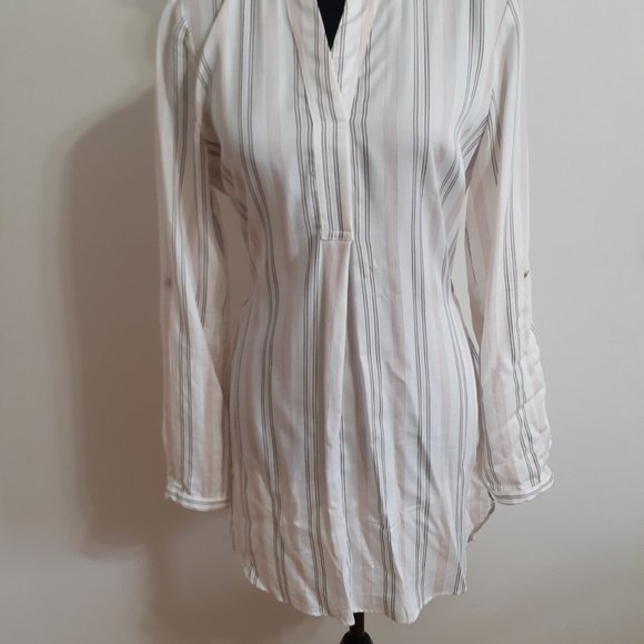 Chemisier / Tunique blanc, rose et noir rayé small Camber et Grace - Picture 7 of 10